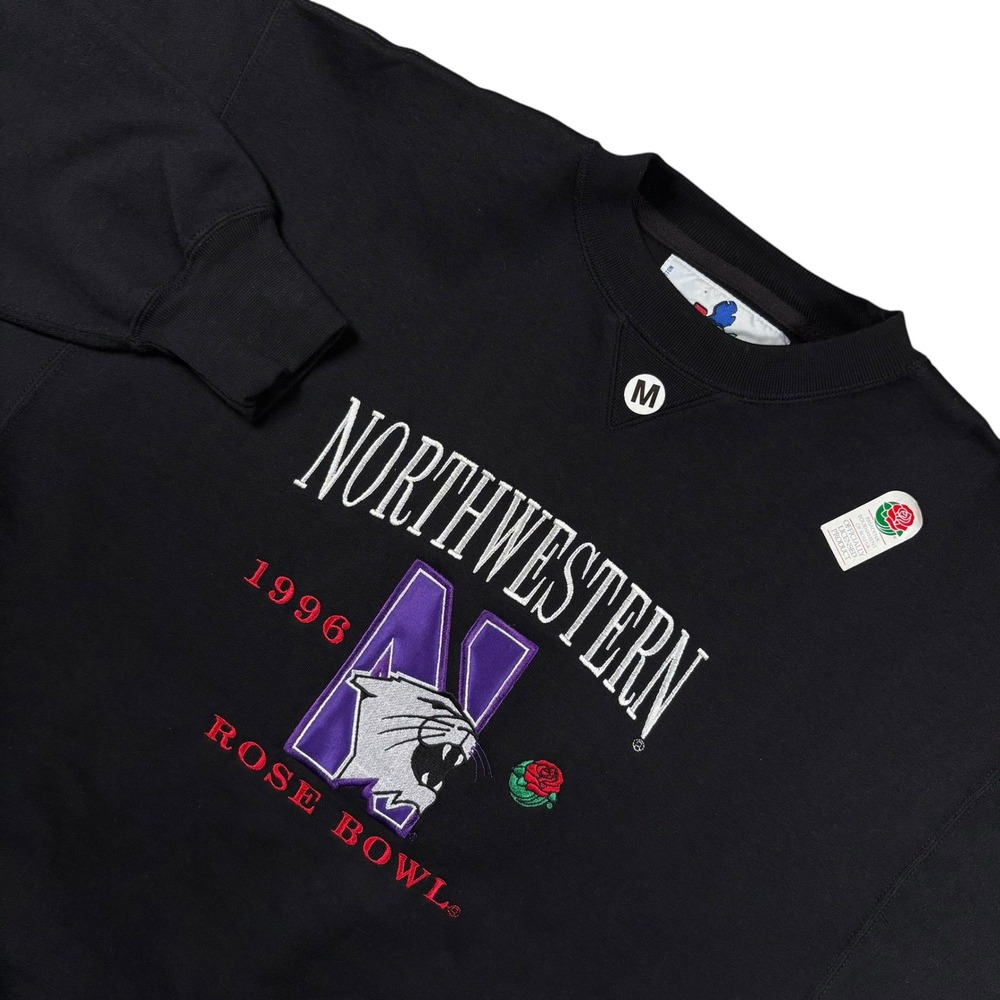 VTG Northwestern 1996 Rose Bowl NCAA Mens M Black‎ Football Deadstock Trojans